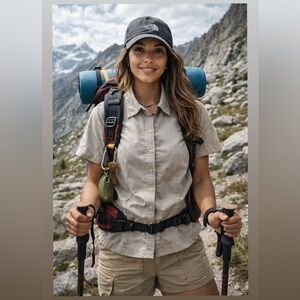 The North Face Top Button Down Short Sleeves Size small